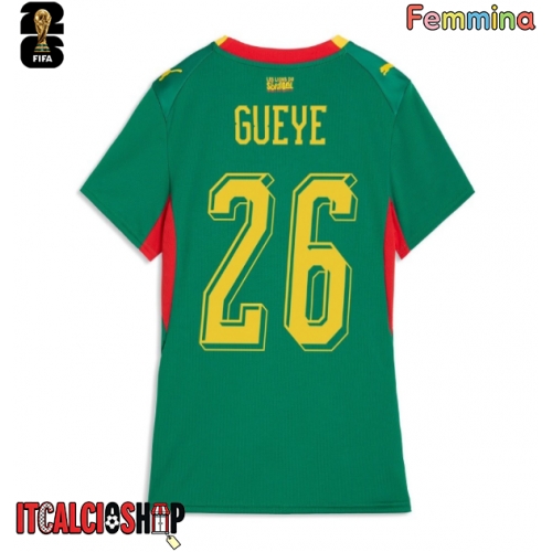 Senegal Pape Gueye #26 Seconda Maglia Femmina Mondiali 2026 Manica Corta